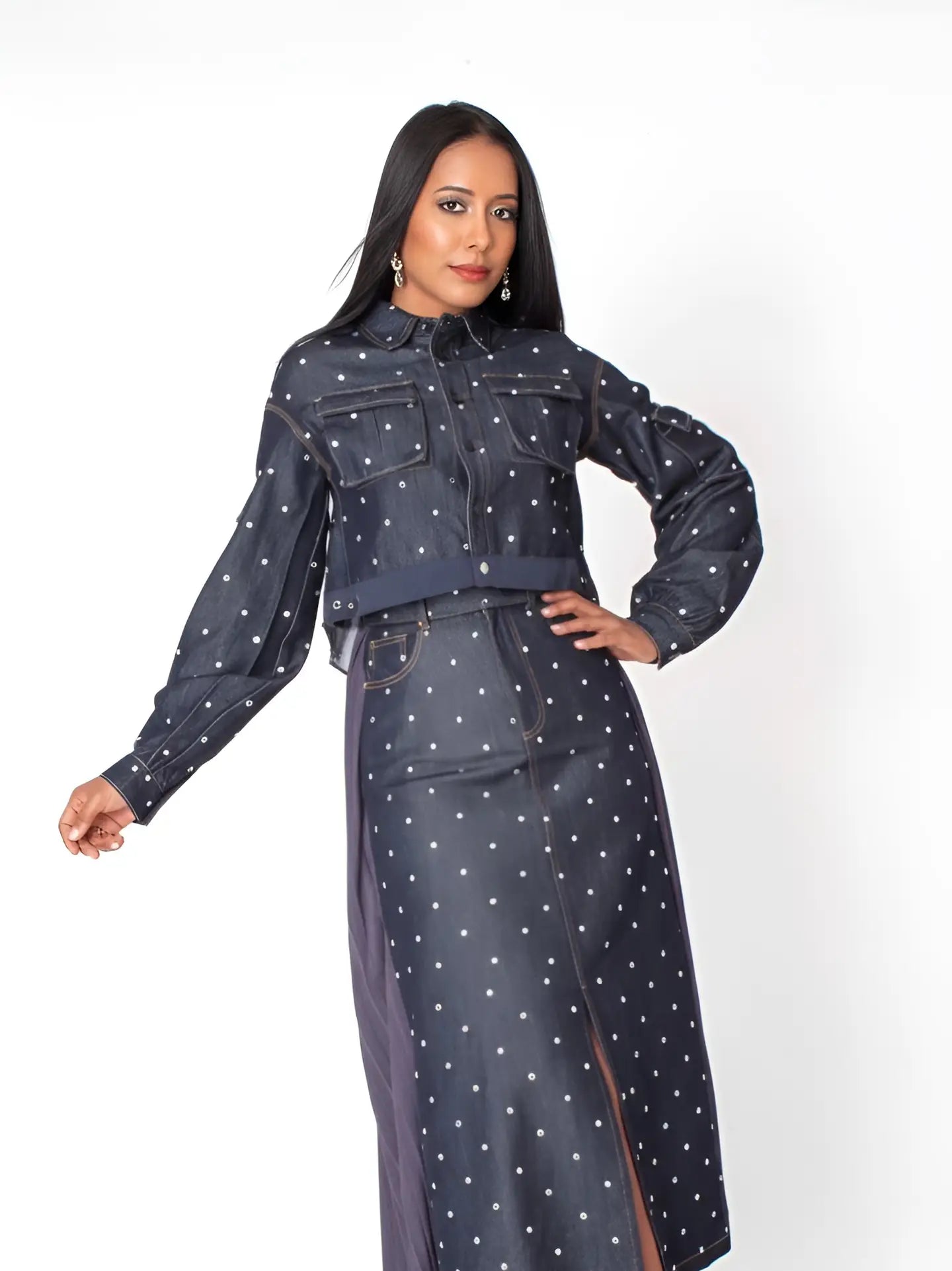 Midnight Stud Denim Set
