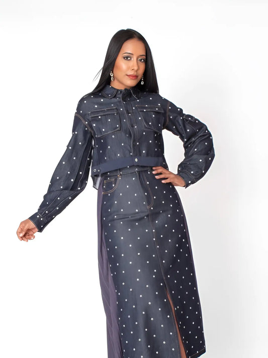 Midnight Stud Denim Set