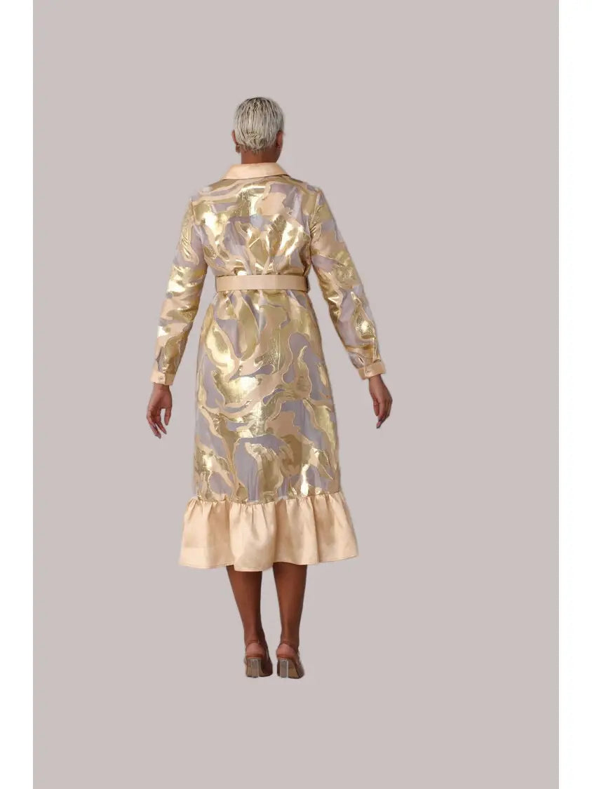 Gold Metallic Organza Dress