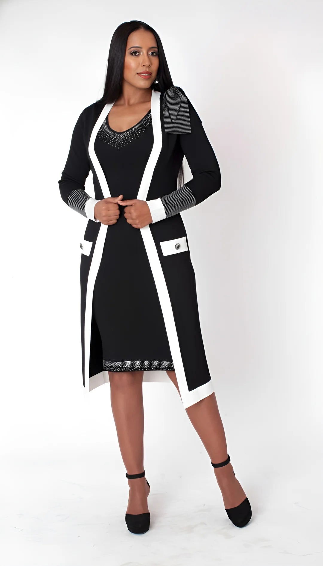 Camille Trim Knit Jacket Dress