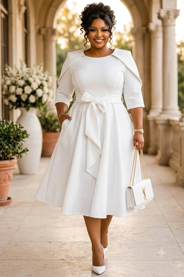 The Statement Cape Midi dress