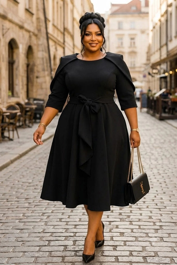 The Statement Cape Midi dress