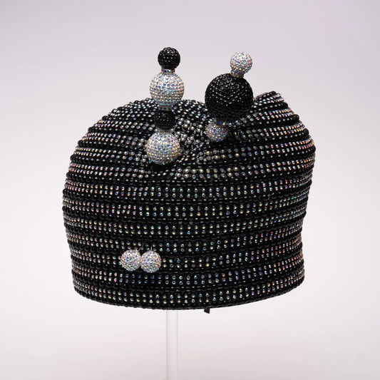 Rhinestone Bubble Hat w/ Hat Pin