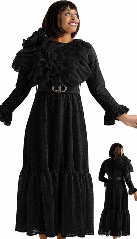 The Majestic Bloom Ruffled Statement Dress
